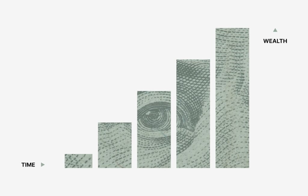 Bar chart showing cash flow and revenue growth for a small business