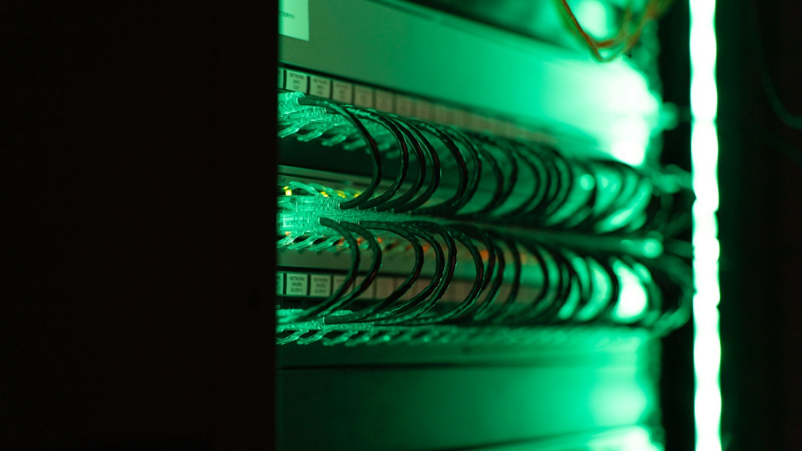 Close-up of a server rack, the kind of hardware upgrade that can fix QuickBooks running slow